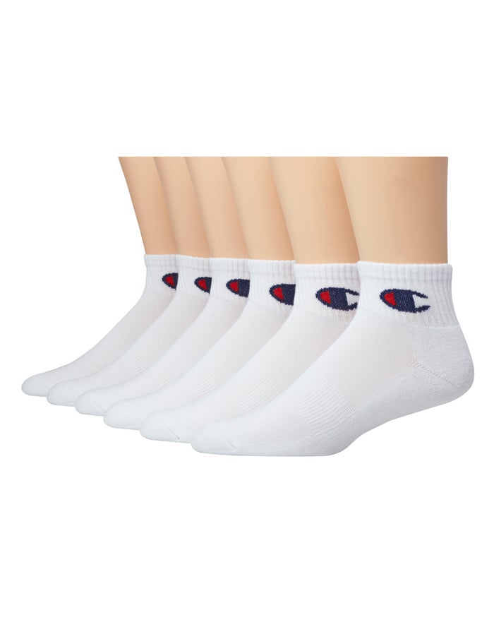 Champion Ankle C Logo 6-Pairs Kadın Çorap Beyaz ( ECWHTF036 )